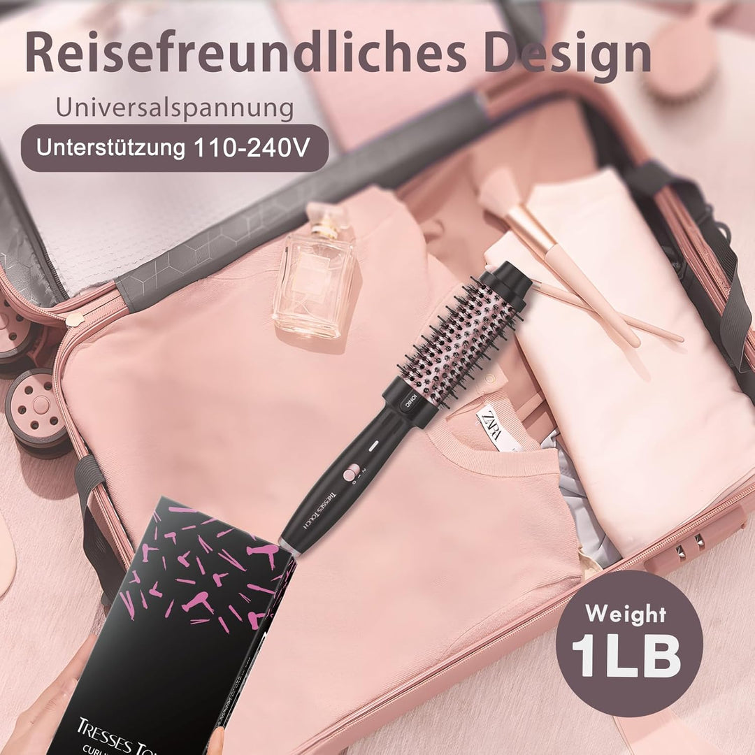 Thermal Brush, Thermobürste Negativ-Ionen, Wärmebürste Rundbürste mit 2 Temperaturstufen, Stylingbür