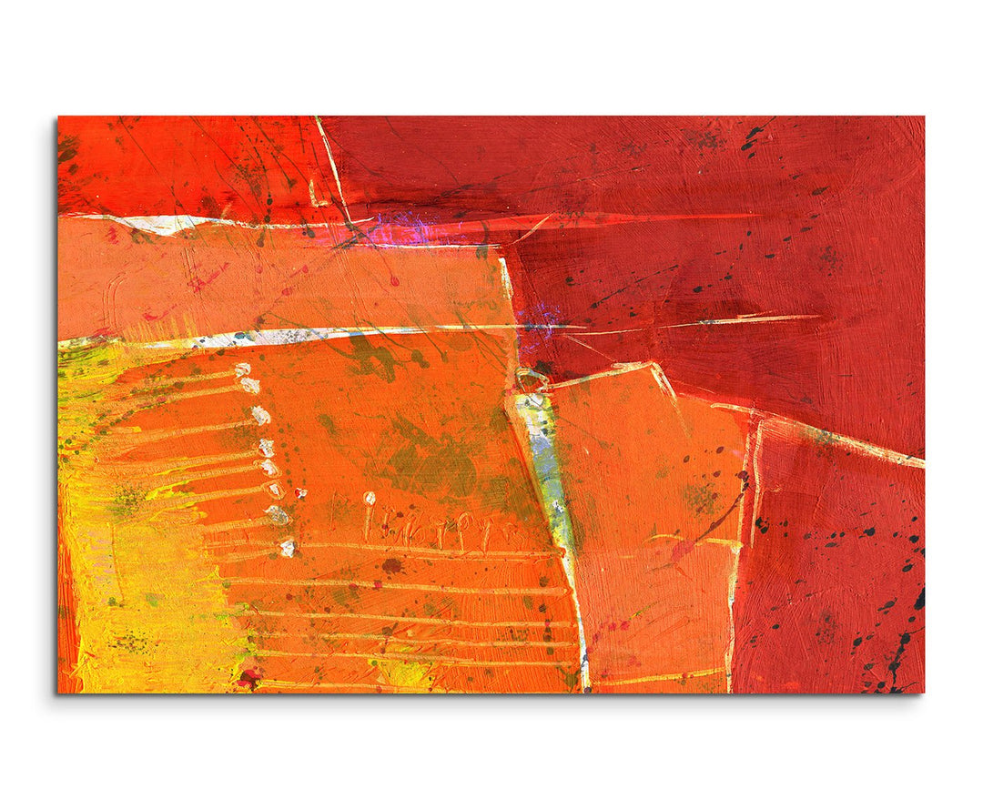 Paul Sinus Art 80x60cm Fotoleinwand Leinwanddruck Kunstdruck Wandbild gelb rot orange gemalt