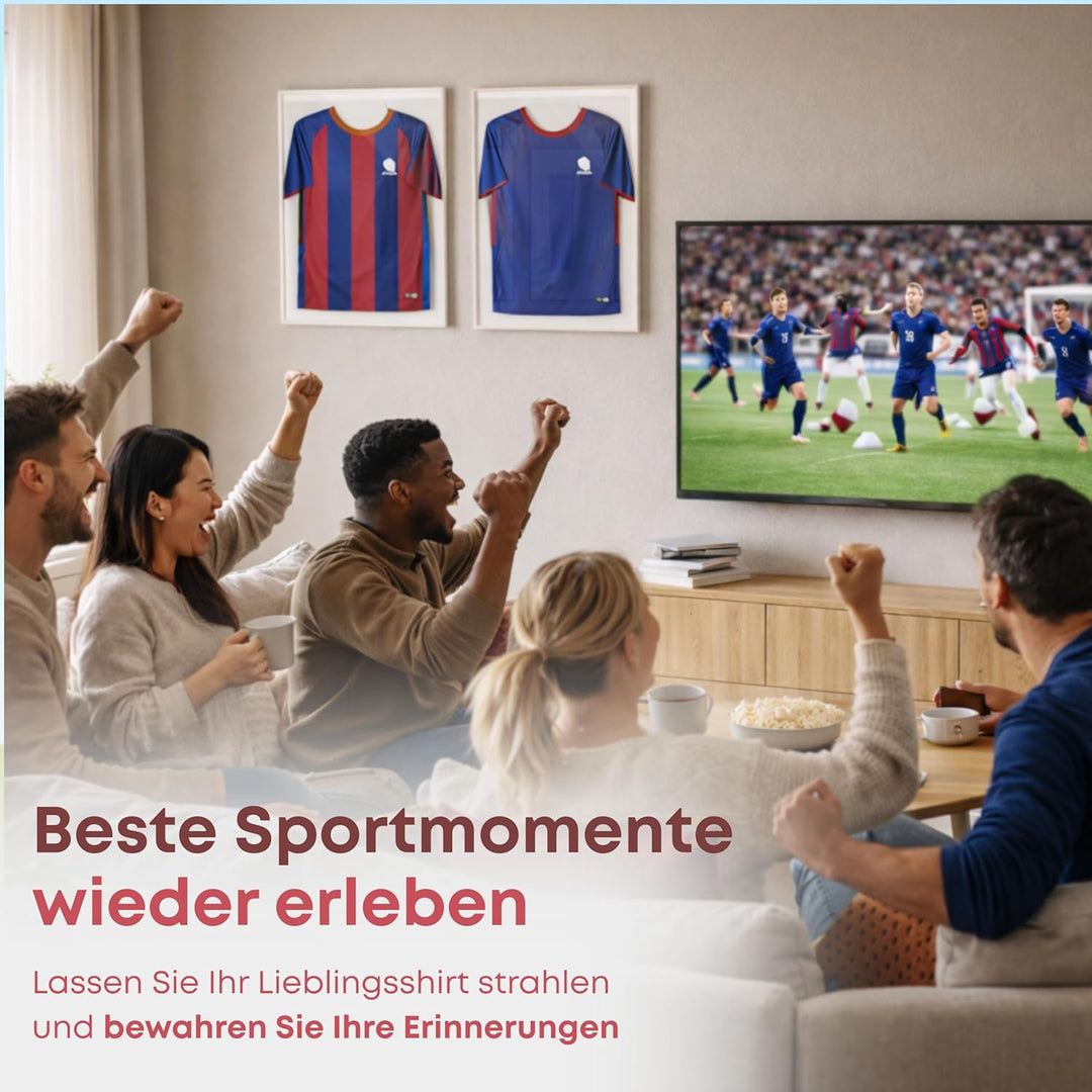 ACAZA Trikotrahmen 60 x 80cm, 3D Bilderrahmen tief zum befüllen mit Fussball-, Eishockey-, Rugby-, N