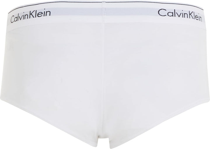 Calvin Klein Damen Hipster Boyshort Baumwolle mit Stretch XS Weiss (White), XS Weiß (White)