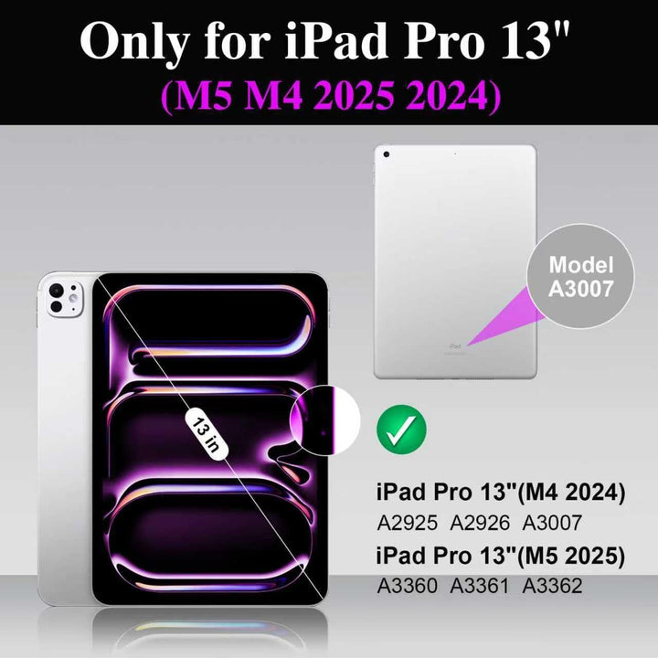 für iPad Pro 13 Zoll Hülle mit Tastatur (M5 2025, M4 2024), Magnetische Abnehmbare Hintergrundbeleuc