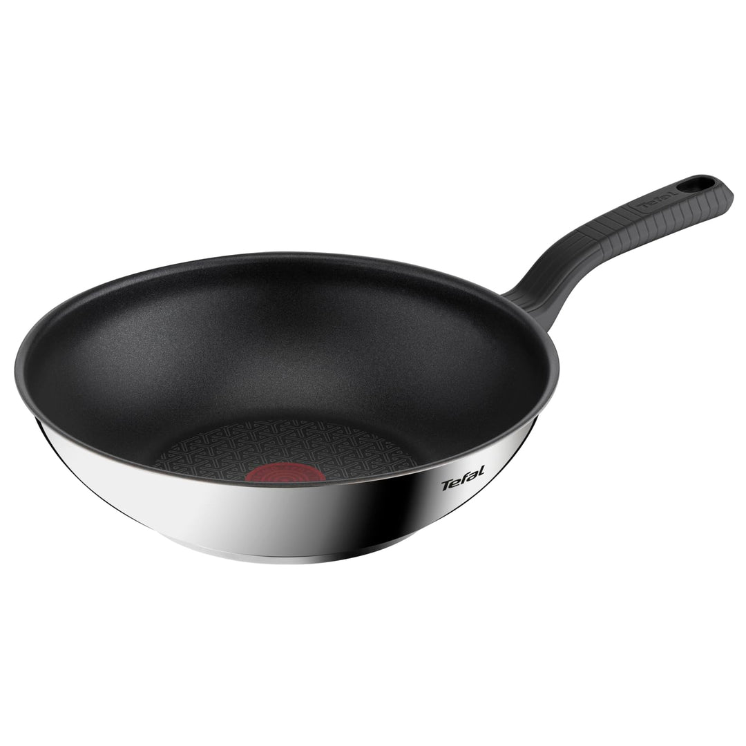 Tefal G7261944 Comfort Max Edelstahl Antihaft-Wok, 28 cm – Silber Aus Edelstahl, Aus Edelstahl