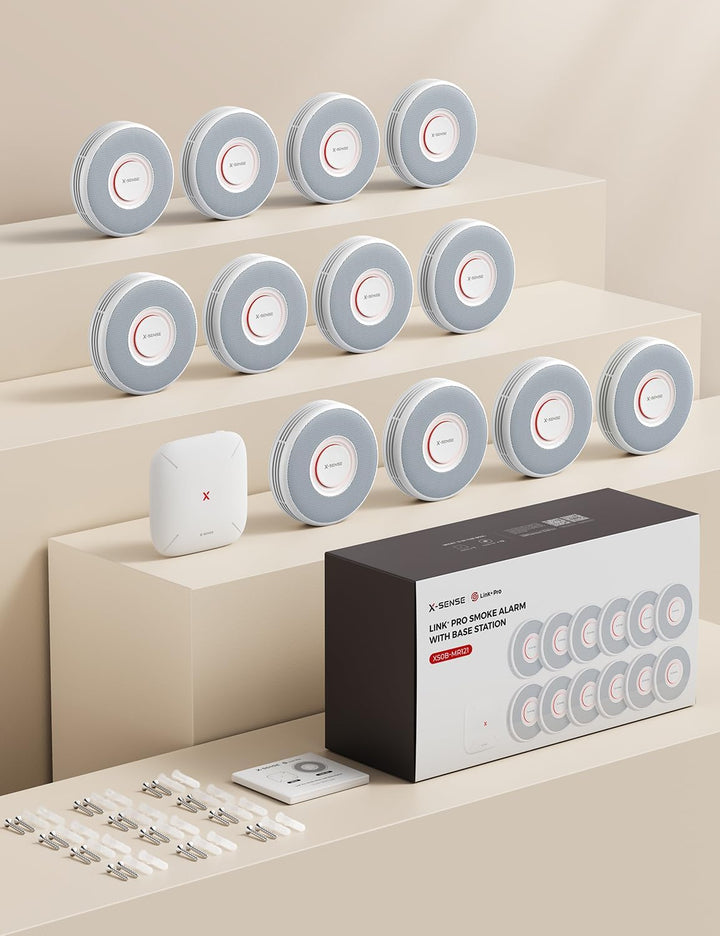 X-Sense Smarter Rauchmelder WLAN mit Sprachausgabe und 17 Standorten, Feuermelder, Rauchmelder verne