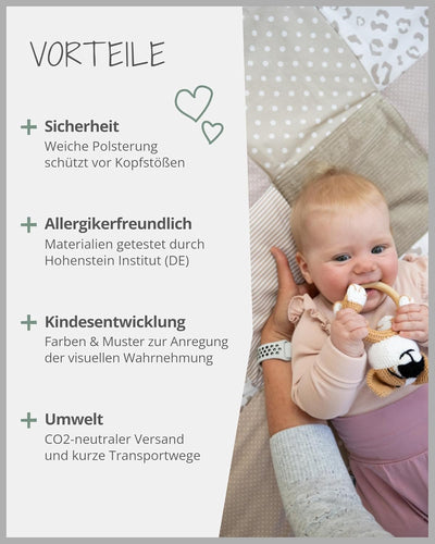 ULLENBOOM Krabbeldecke für Baby 120x120 cm, 100% OEKO-TEX Materialien, Made in EU, Dick & weich gepo