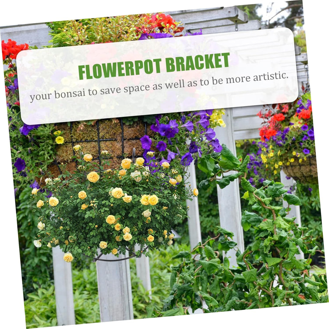 HEMOTON 2Pcs Eisengeländer Pflanzer Hängen Blumentopfhalter Balkon Pflanzenkörbe Bonsai Blumentopfha