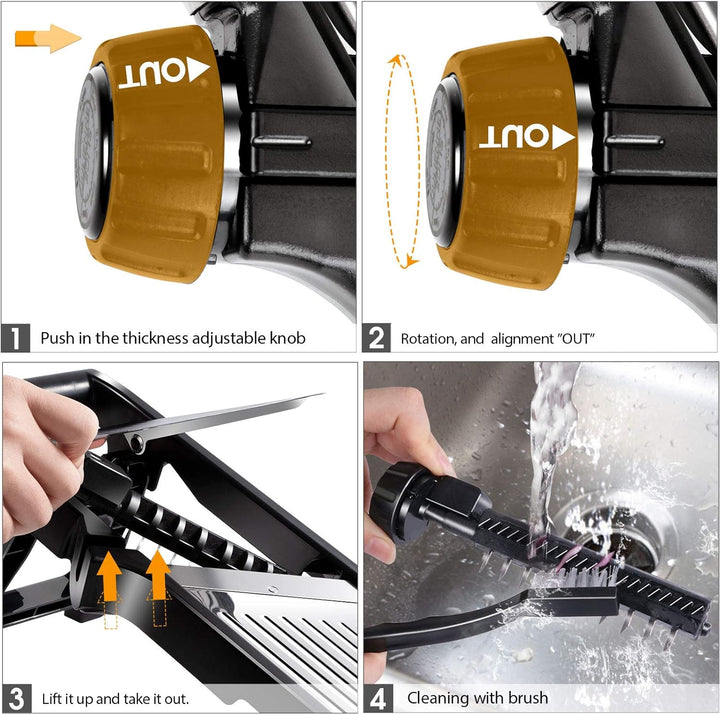 MASTERTOP Mandoline Gemüsehobel, 10 In1 Verstellbar Gemüseschneider Gurkenhobel für Kartoffelchip, Z