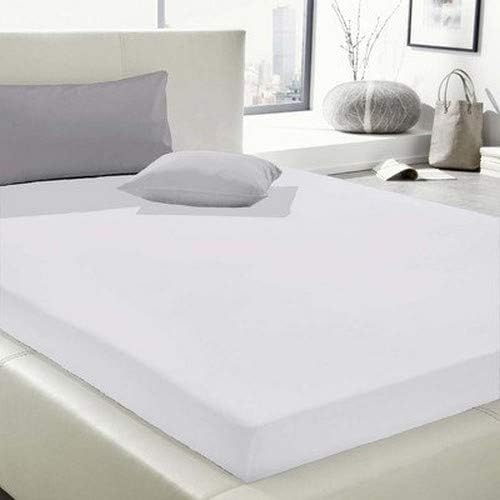 Dormisette Q371 Elastic-Jersey-Spannbetttuch mit Elasthan, Grösse: 180-200 x 200-220 cm, weiss