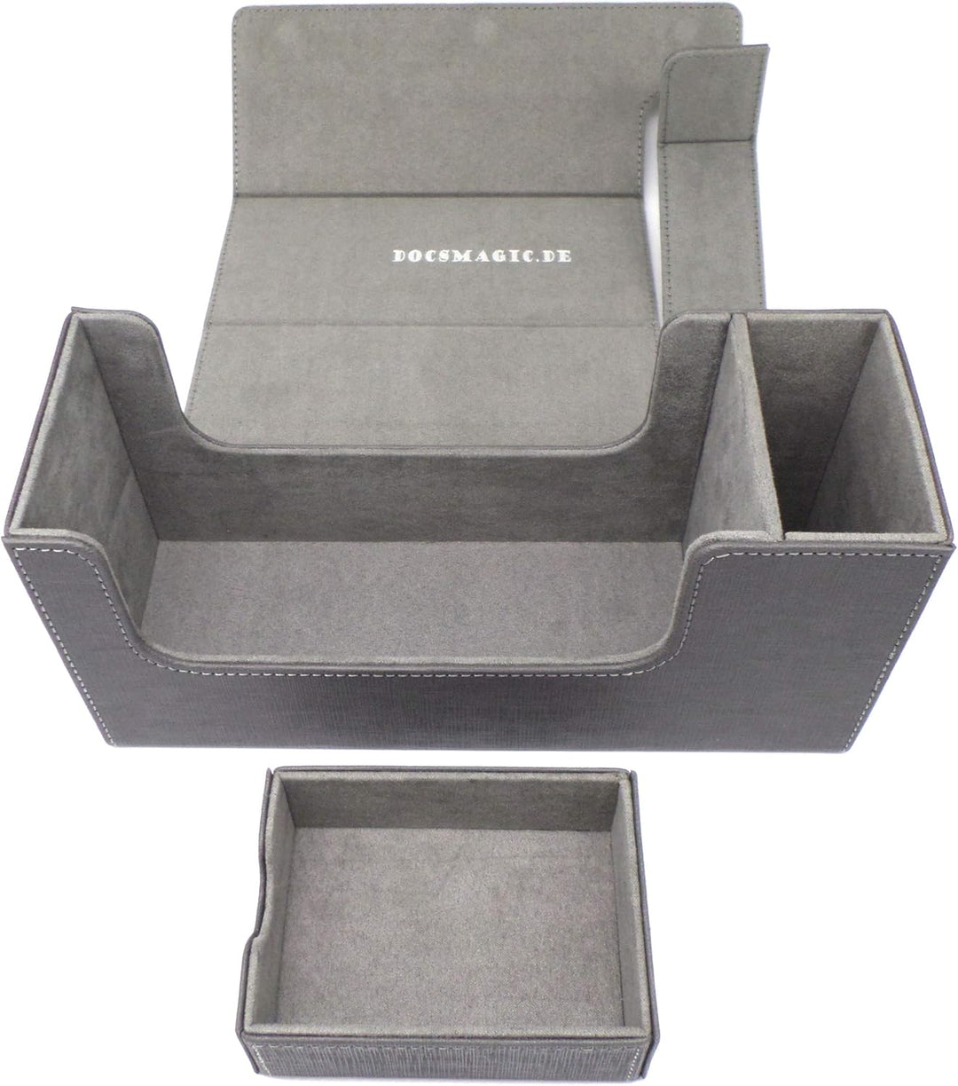 docsmagic.de Premium Magnetic Tray Long Box Silver Small + 2 Flip Boxes - Silber Small + 2 Flip Boxe