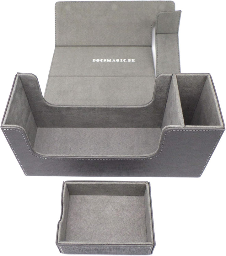 docsmagic.de Premium Magnetic Tray Long Box Silver Small + 2 Flip Boxes - Silber Small + 2 Flip Boxe