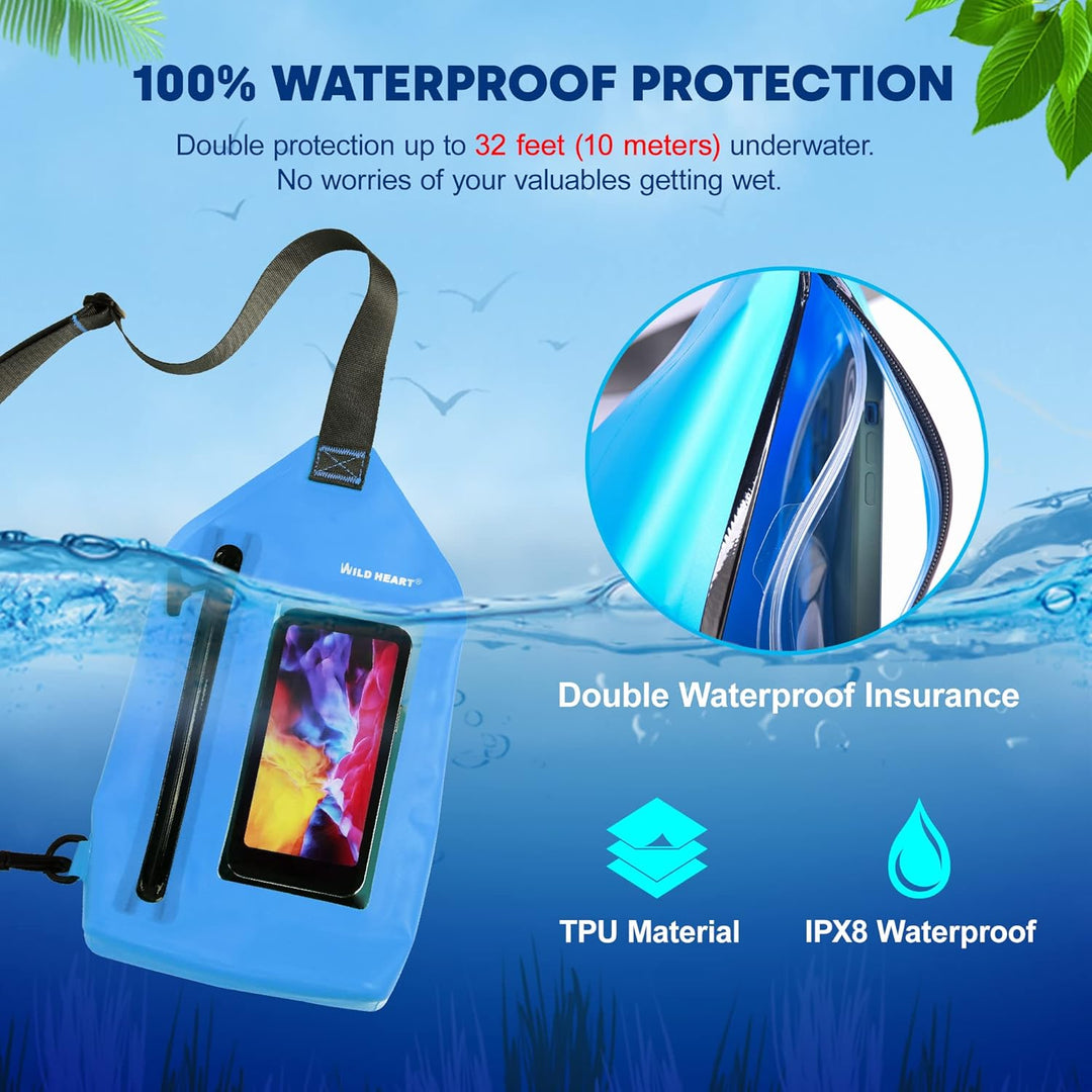 WILD HEART Wasserdichte Umhängetasche Beutel Mode Tauchen Unterwasser-Tasche für Schwimmbecken, Stra