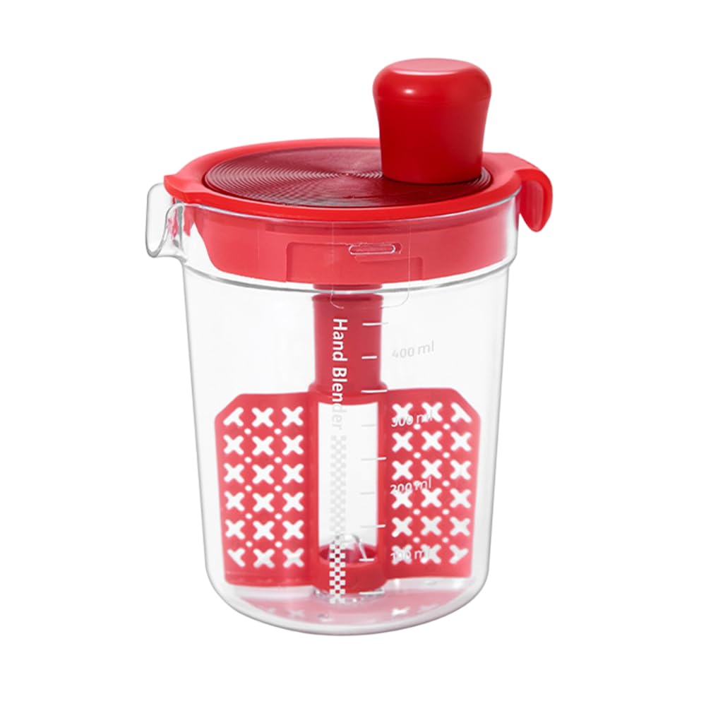 MiOYOOW Salatdressing-Mixer, 500ml Eierfilter-Mixbecher, Manuelle Rührflasche, Manuelle Saucen Shake