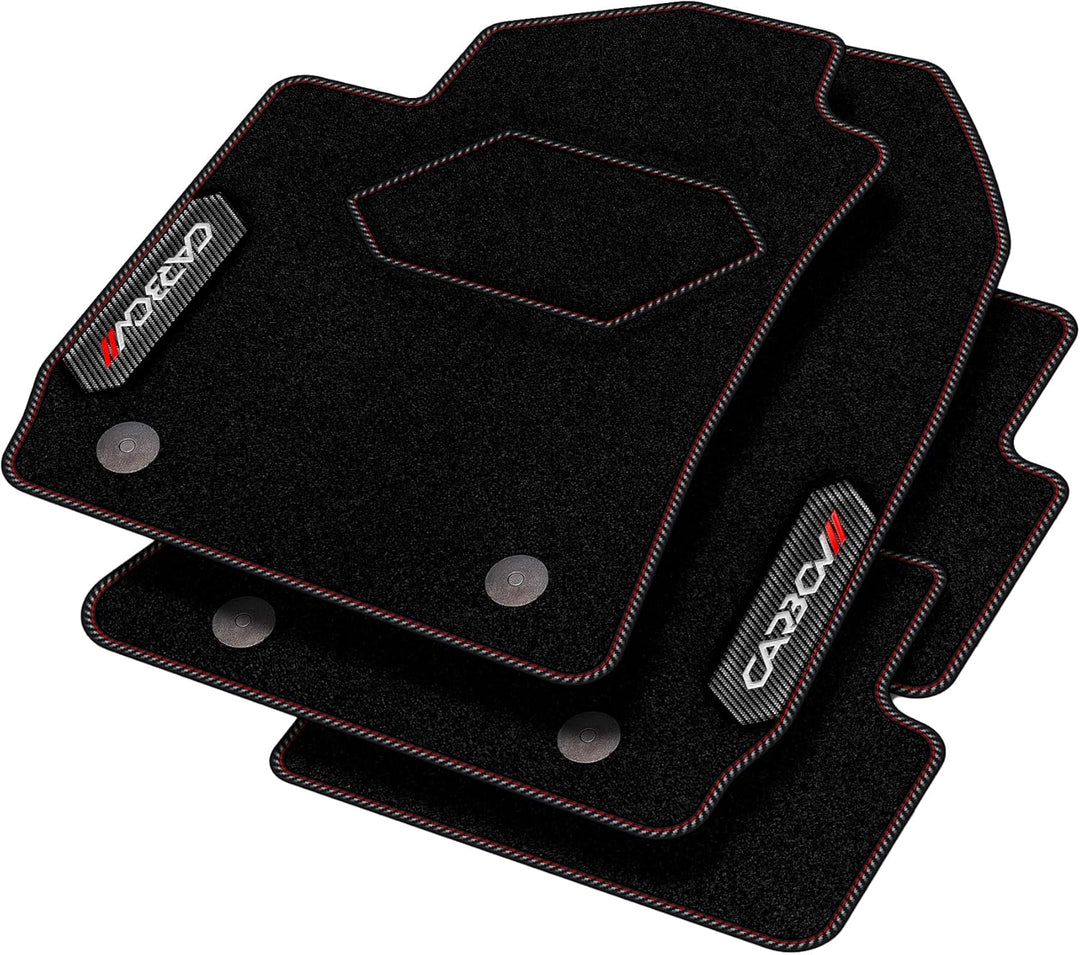 M MOTOS Personalisierte Velours-Fussmatten Carbon Series für Mercedes-Benz A-Klasse W168 1997-2001 -