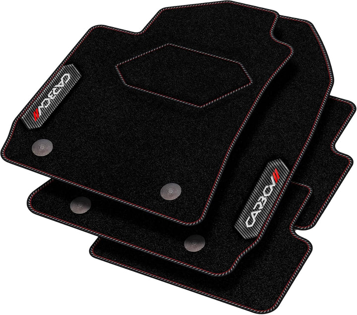 MOTOS Personalisierte Velours-Fussmatten Carbon Series passend für Opel Frontera B 1998-2003 - Premi