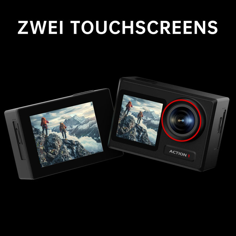syndesmos Action Cam 4K 60FPS 30MP, 40M Unterwasserkamera, HD Unterwasserkamera Schnorcheln 2 LCD Bi