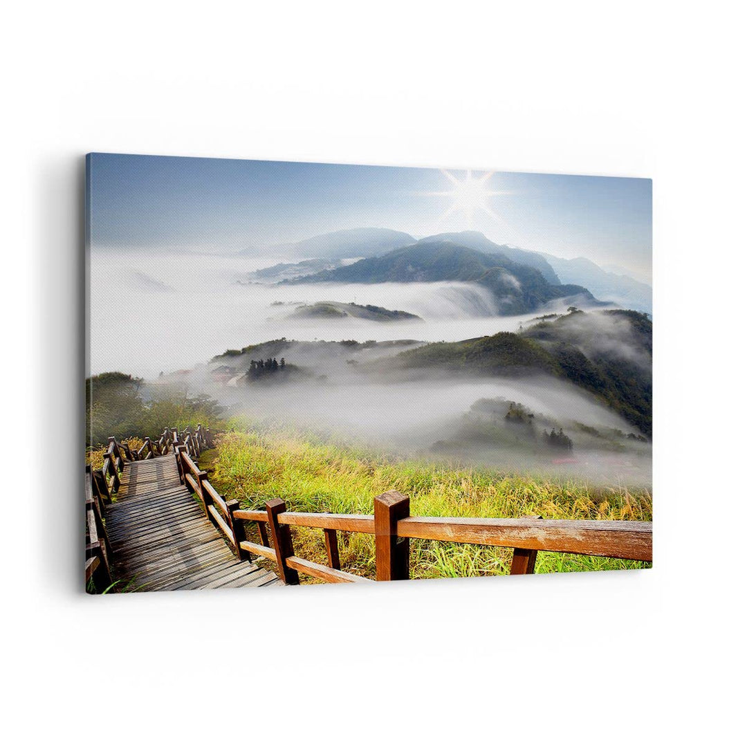 Bilder auf Leinwand 100x70cm Leinwandbild Asien schönheit berg landschaft Gross Wanddeko Bild Schlaf