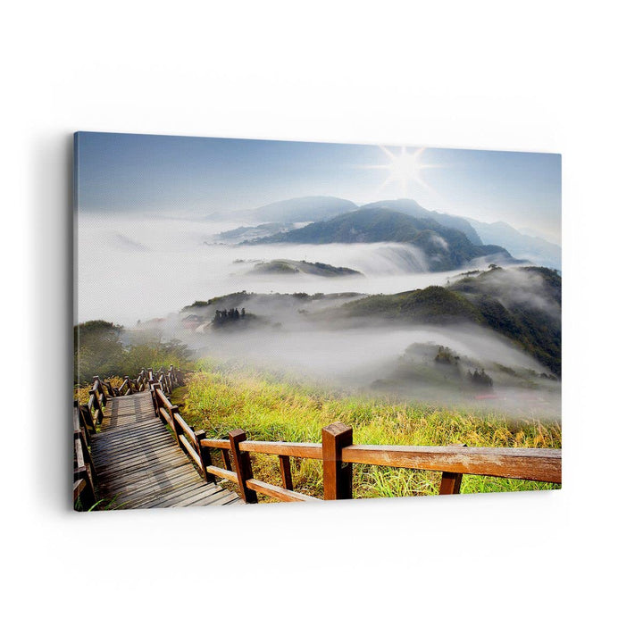 Bilder auf Leinwand 100x70cm Leinwandbild Asien schönheit berg landschaft Gross Wanddeko Bild Schlaf