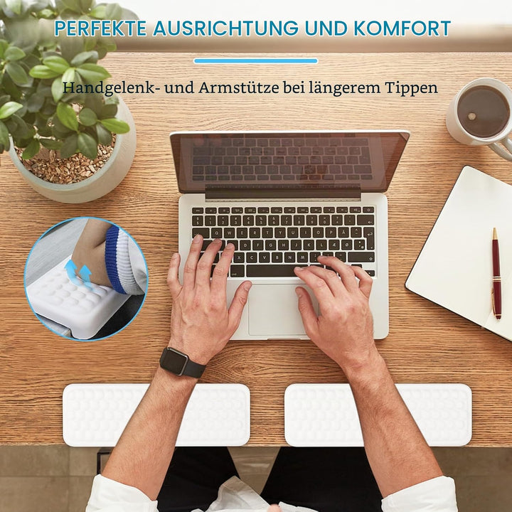 2 Stück L-Förmige Ergonomische Handgelenk Ellenbogenkissen, 30x10cm Memoryfoam Schreibtisch Handball