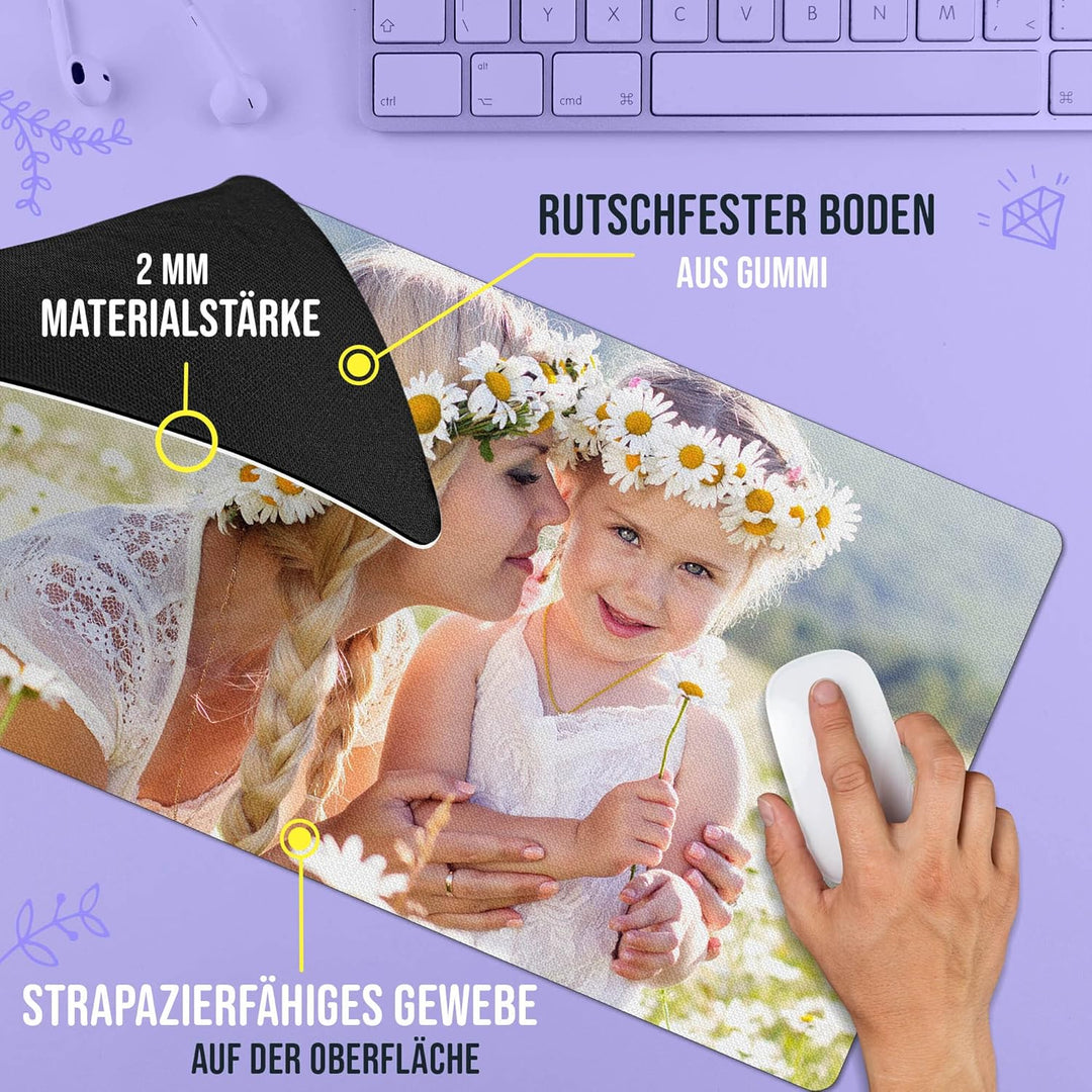 Print Royal PR XXL Mousepad mit Foto und Text selbst gestalten - Gaming Pads, Schreibtischunterlage,