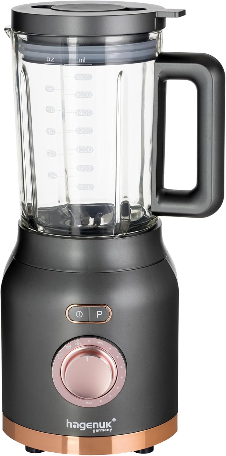 2in1 Powermixer und Smoothiemaker | 1200 Watt | Glasbehälter 1,8 Liter | To-Go-Becher aus Tritan Kun