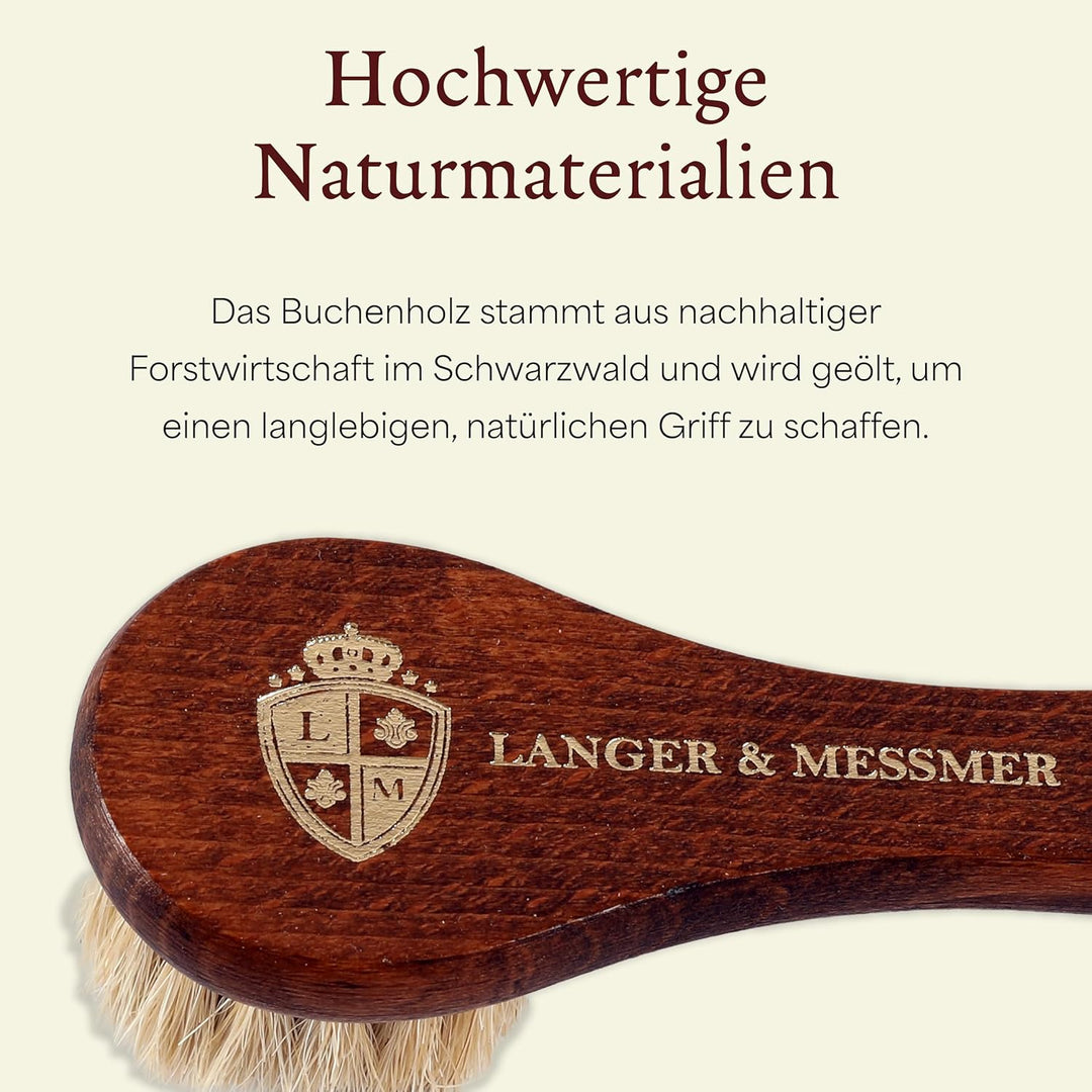 Langer & Messmer 4er-Set Schuhbürsten aus Rosshaar für die professionelle Schuhpflege von Schuhen au
