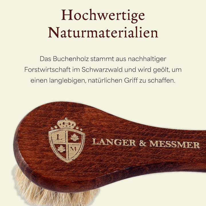 Langer & Messmer 4er-Set Schuhbürsten aus Rosshaar für die professionelle Schuhpflege von Schuhen au