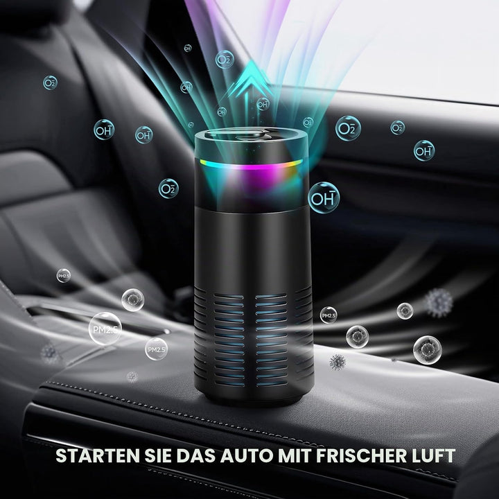 Auto Luftreiniger mit HEPA &amp; Aktivkohlefilter, 500W Ionisierer gegen unangenehme Gerüche, Rauch, für