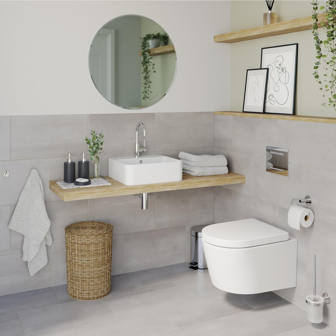 Starter Set VIDA (2 Haken, WC-Papierhalter ohne Deckel, WC-Bürstenset), Chrom, desinged by Lenz 4490