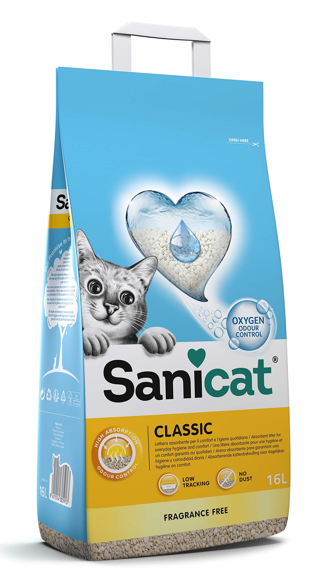 Monster Pet Supplies Sanicat klassisch weiss Horstig Katzenstreu - 20 litres
