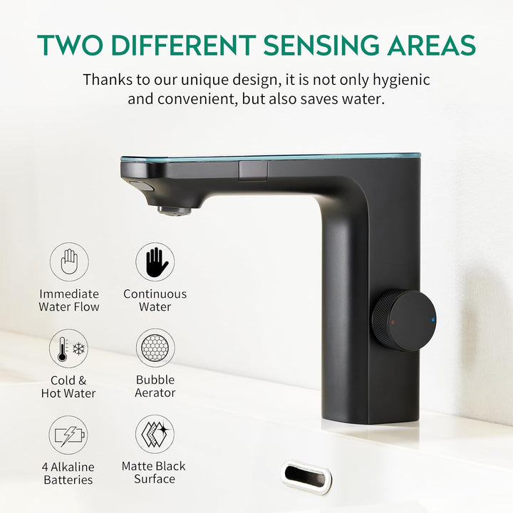 CREA Infrarot-Sensor Wasserhahn, automatische Mischbatterie für Bad, berührungsloser Waschtischarmat