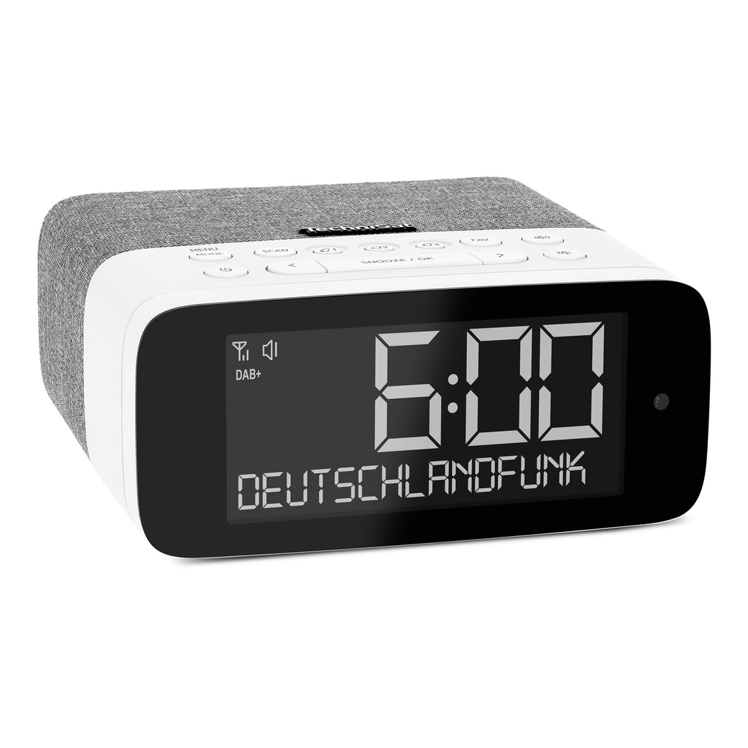 TechniSat DIGITRADIO 52 ASA – DAB+ Radiowecker mit Automatic Safety Alert (ASA, UKW, Wecker, Vier We