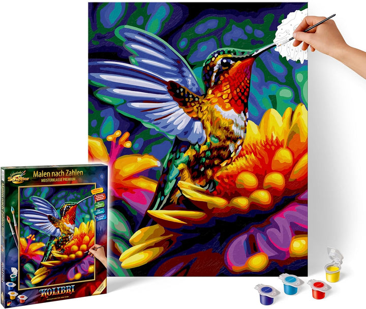 Schipper 609130921 Malen nach Zahlen – Kolibri - Bilder malen für Erwachsene, inklusive Pinsel und A
