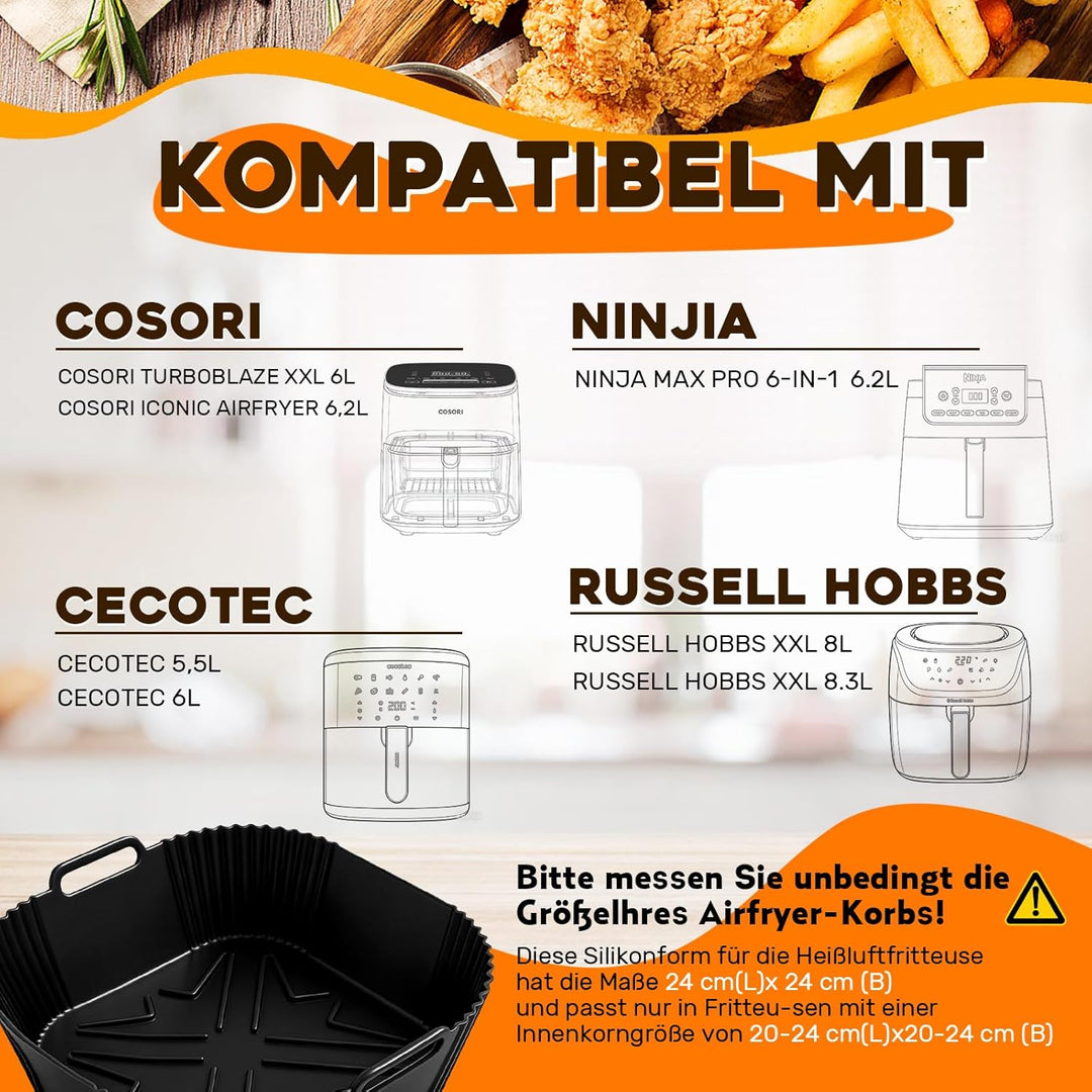 Heissluftfritteuse Zubehör für COSORI Turboblaze 6L Airfryer XXL 5,5L 6,4L, Airfryer Zubehör für Nin