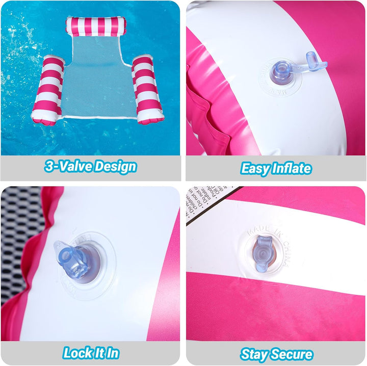 Wasserhängematte - Schwimmsessel - Wasserhängematte mit Netz - 3-in-1 Luftmatratze Pool - Schwimmmat
