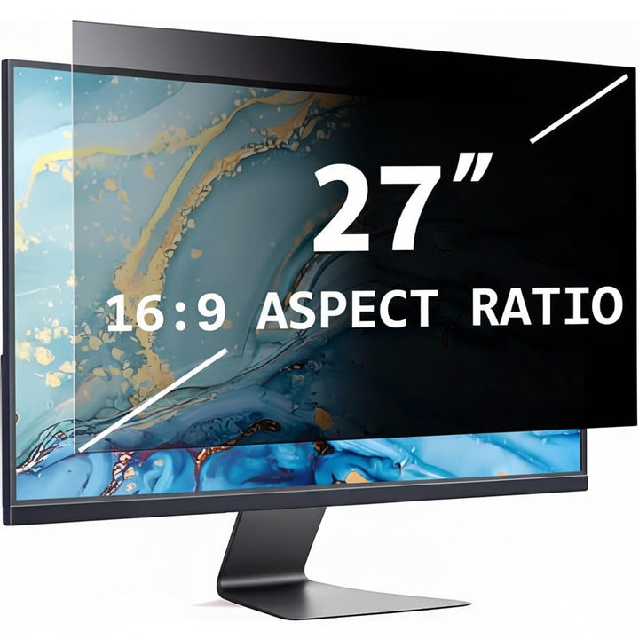 27 Zoll 16:9 Blickschutzfilter Monitor, Anti-Blaulicht & Blendfrei, Abnehmbarer Sichtschutz Bildschi