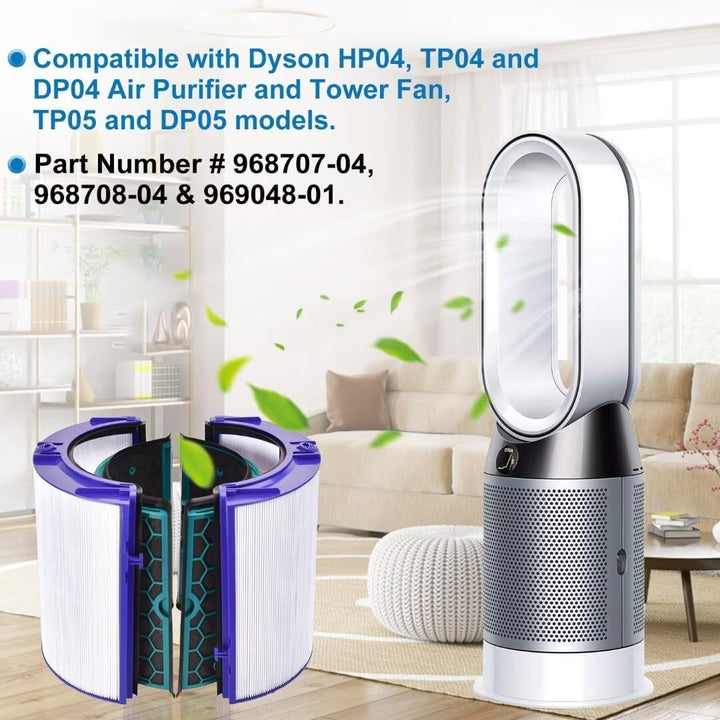 Ersatzfilter für Dyson HP04 TP04 DP04 TP05 DP05 Pure Cool, HEPA-Luftreiniger Filter Zubehör, 360 Gra