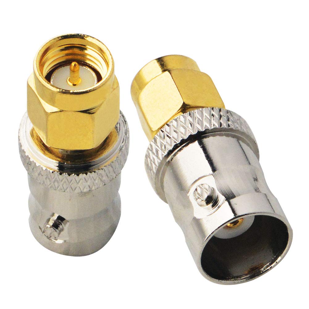 Boobrie Adapter BNC SMA Koaxialstecker SMA Stecker auf BNC-Buchse, Koaxialadapter für Antennen RF Ge