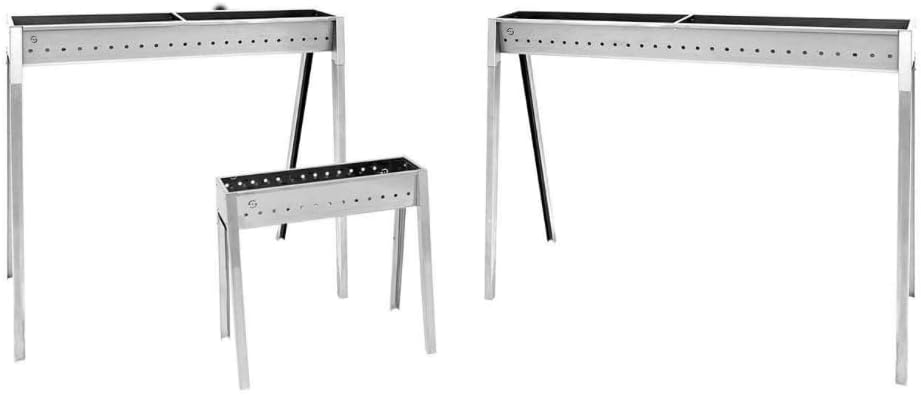 Lisa Kabelkanal und Holzkohlegrill, Edelstahl, Milano, 100 cm