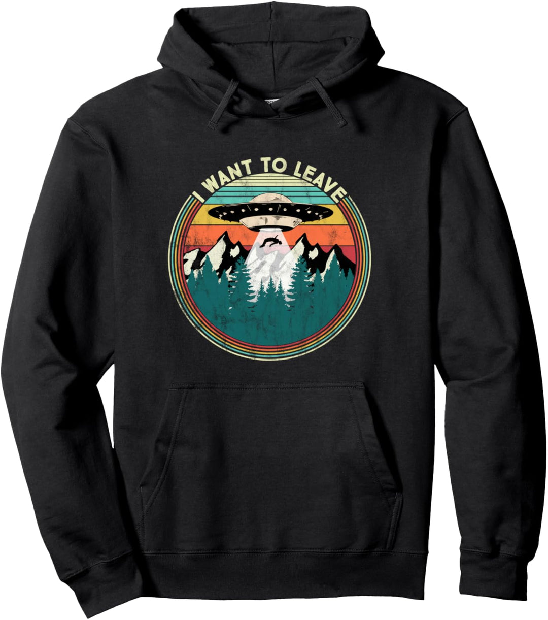 Alien lustig Ich möchte verlassen - Ufo Pullover Hoodie