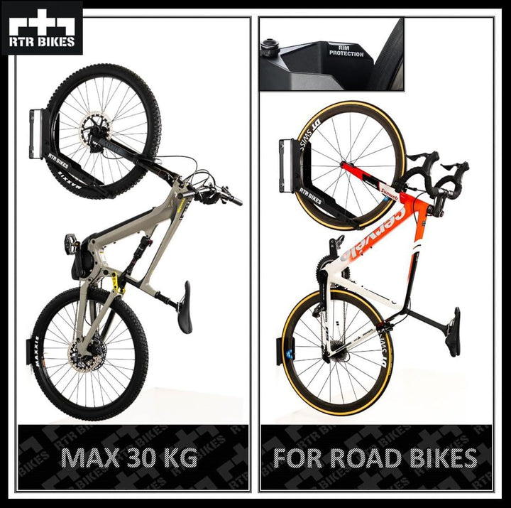 RTR BIKES Kranked Twist Profi-Aufhänger/Wandhalterung Fahrrad-Schwenkbügel - Ideal für Garagen oder