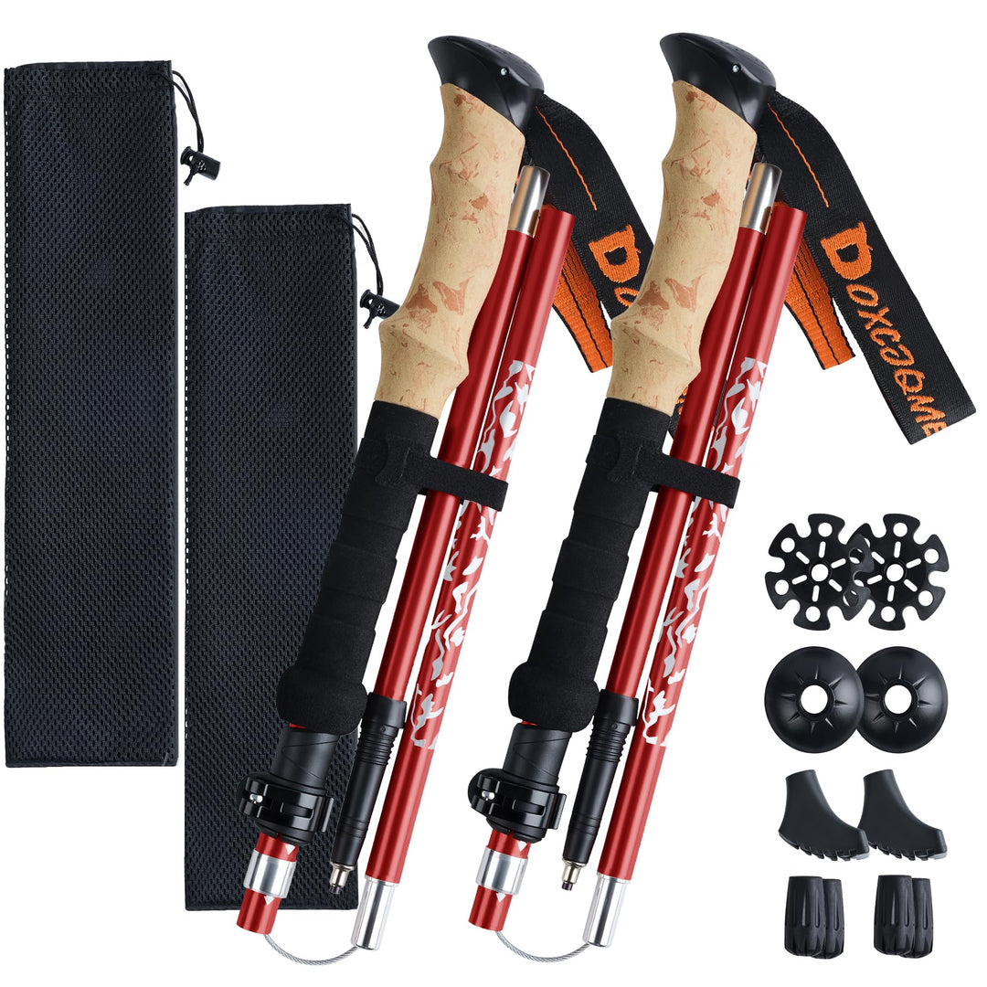 Wanderstöcke Faltbar Aluminium Trekkingstöcke Nordic Walking Stöcke Damen Herren 110-130cm Leichte T