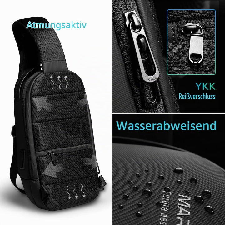 MARK RYDEN Crossbody wasserdichte Schultertasche für Männer Damen Diebstahlsicherung Brusttasche Tra