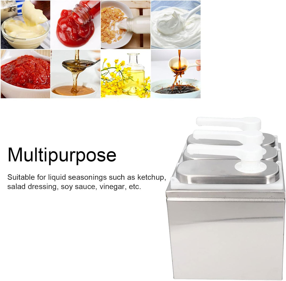 Eimer Gewürzpumpe Edelstahl Saucenspender Pumpe Salat Marmelade Gewürz Gewürz Squeeze Pumpenbehälter