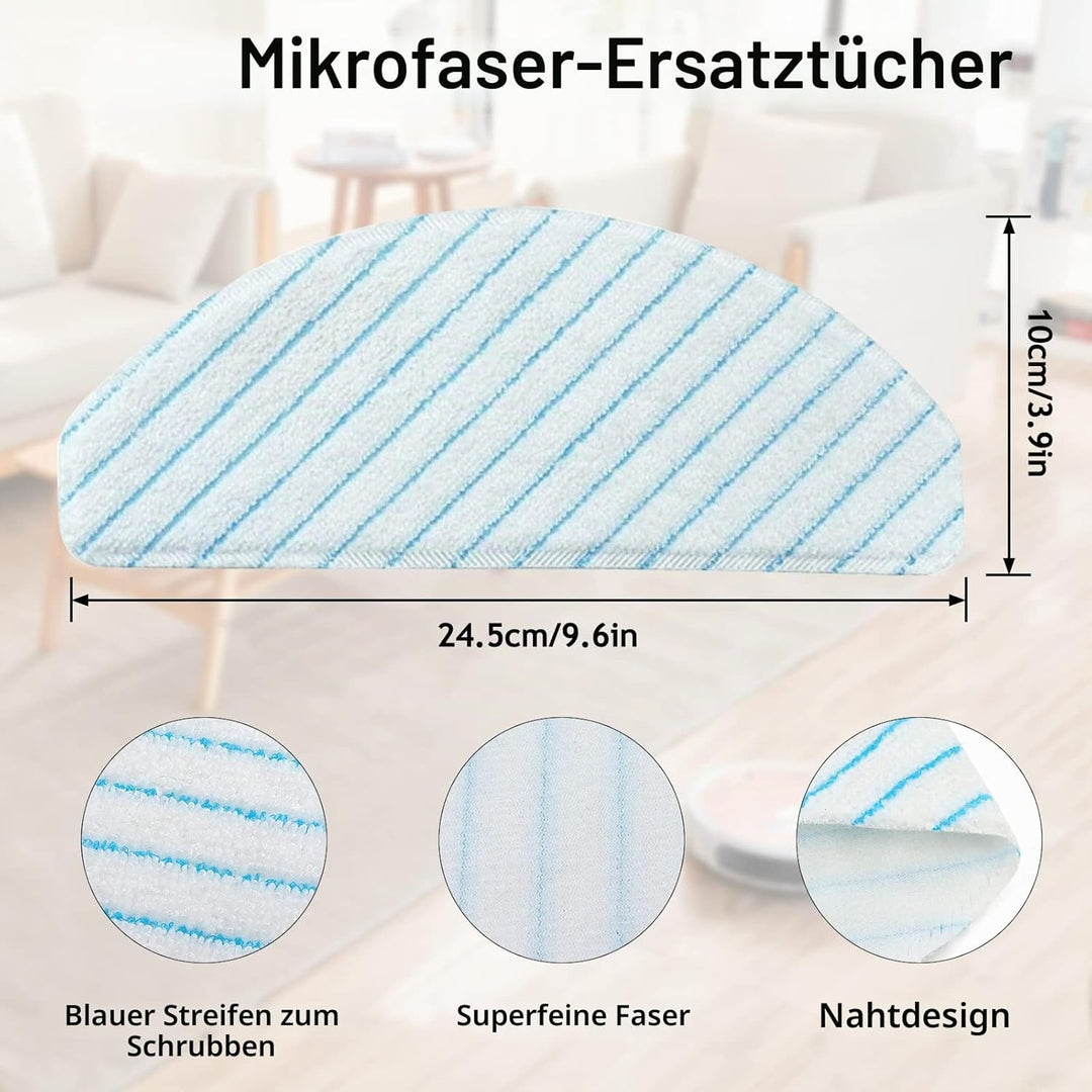 Chuancheng 50 Stück Wischtuch-Zubehör für Ecovacs Deebot Ozmo N8 Pro +/ T8 Max/ T9 AIVI/ T8 +/ N8Pro