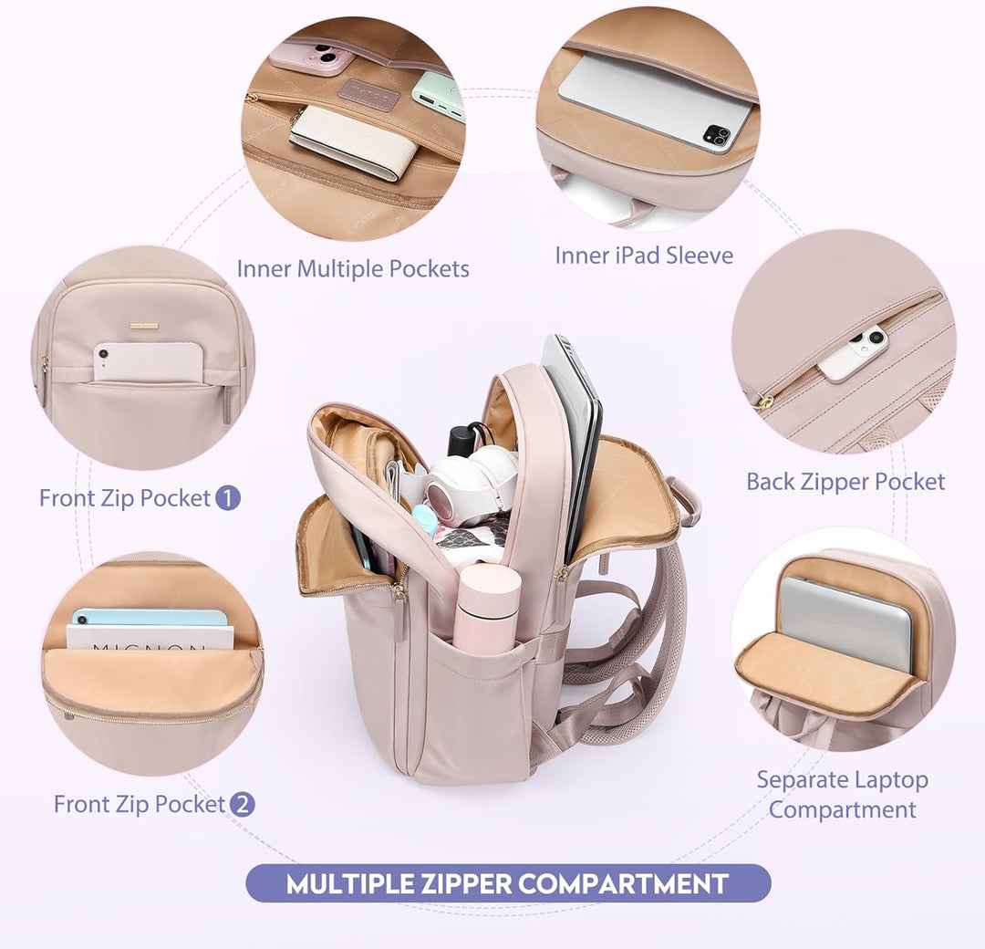 Rucksack Damen Herren, Laptop Schulrucksack,Women Travel Backpack Elegant für Uni Reise Büro, Tagesr