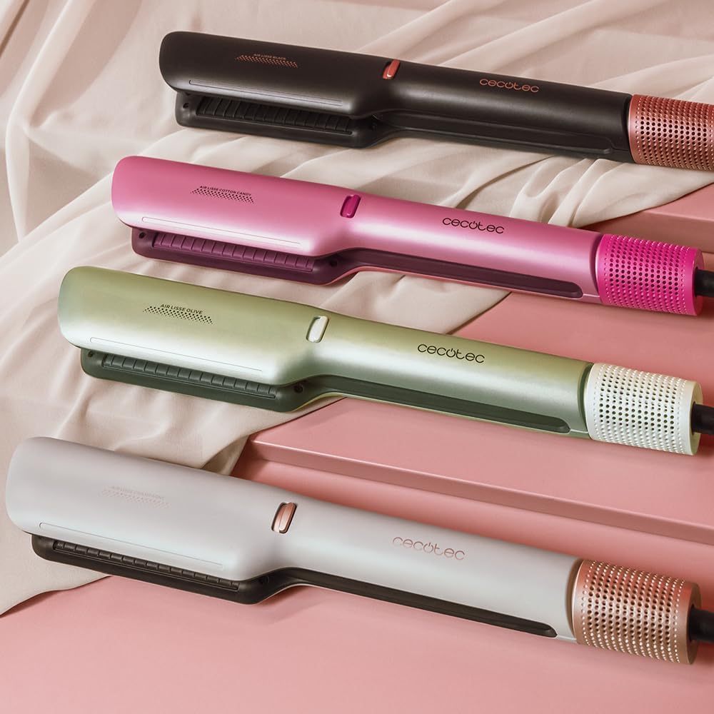 Cecotec Air Lisse Black Warmluft-Haarglätter. 600W, Haarschutz, Ionen-Technologie, Keratin und Argan