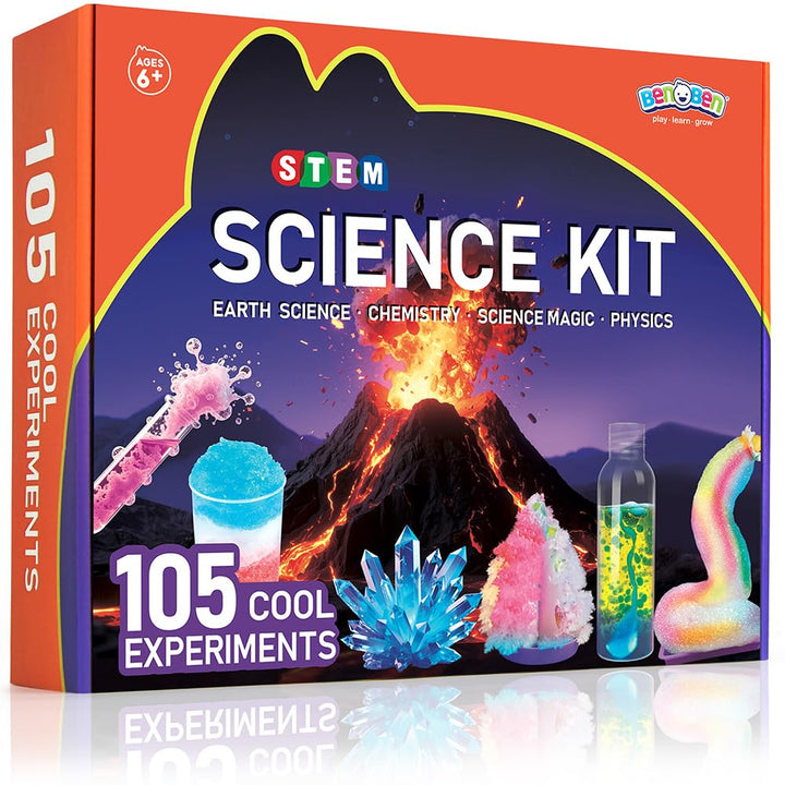 BenBen 105+ Experimente für Kinder ab 6 7 8 9 10, Wissenschaft Experimentierkasten für Kinder, STEM
