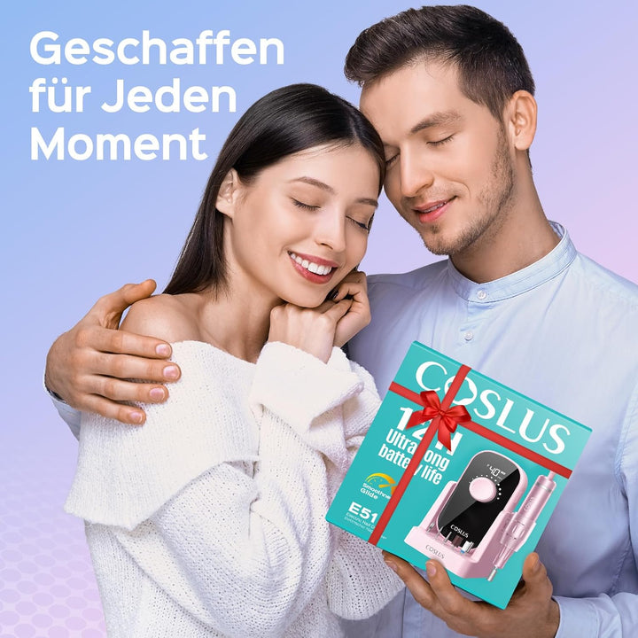COSLUS Elektrische Nagelfräser 40000 U/min: 6-in-1 Professionell Nagelpflege Set für Gelnägel Acryln