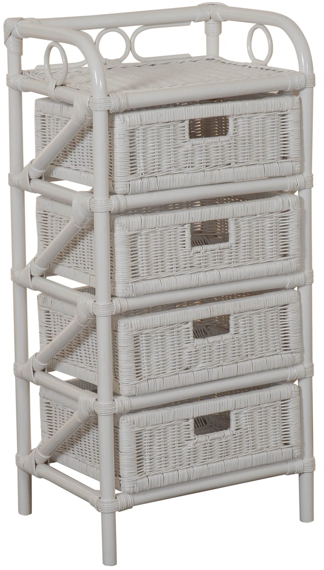 korb.outlet Rattan-Kommode mit Schubladen Badregal Korb Regal Schubfächer aus echtem Rattan 46 cm br