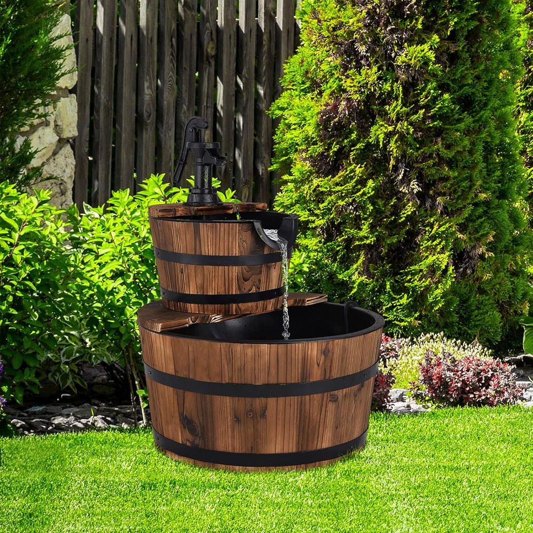 SOARS Gartenbrunnen 2-stufig, Springbrunnen mit Wasserpumpe & einstellbarem Wasserdurchfluss, Wasser