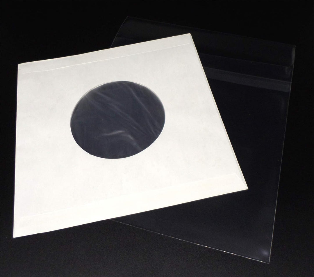 docsmagic.de 100 Polylined Paper Inner Sleeves + Premium Resealable Outer Bags for 12" 33rpm Vinyl R